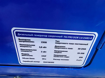 Дизельный сварочный генератор в кожухе TSS PRO DGW 3.0/250ES-R уценка